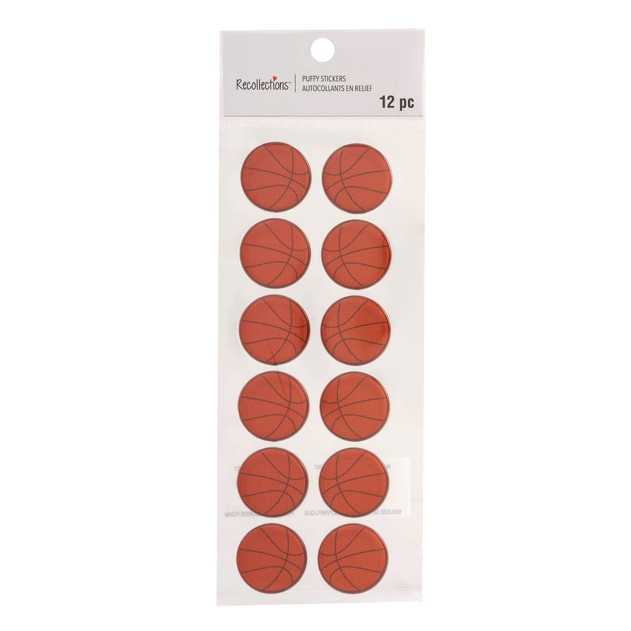 12 Packs: 12 ct. (144 total) Mini Basketball Stickers by Recollections™